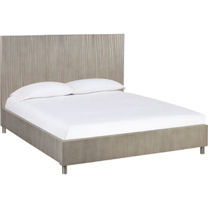 Argento Wave-Patterned Bed in Misty Grey