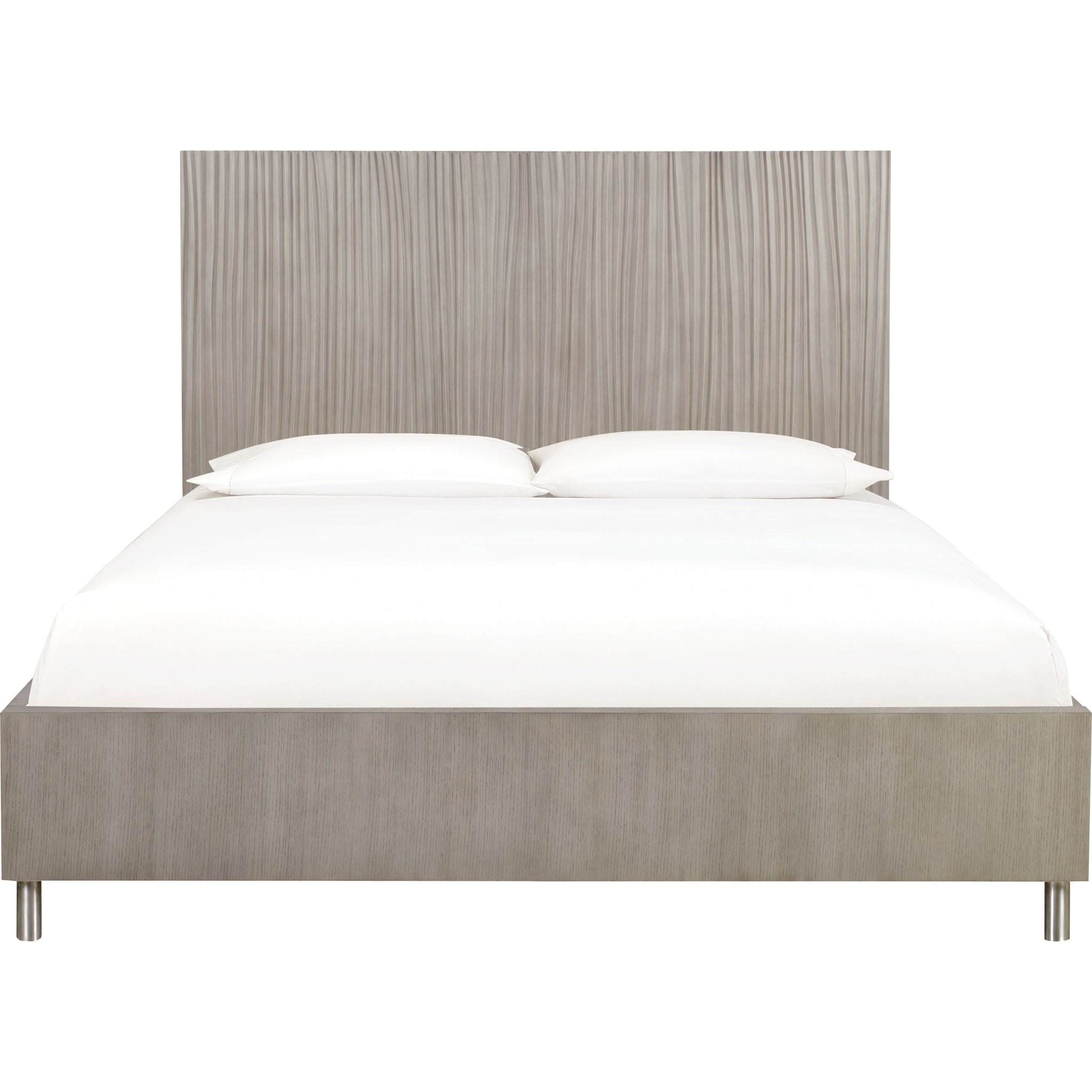 Argento Wave-Patterned Bed in Misty Grey