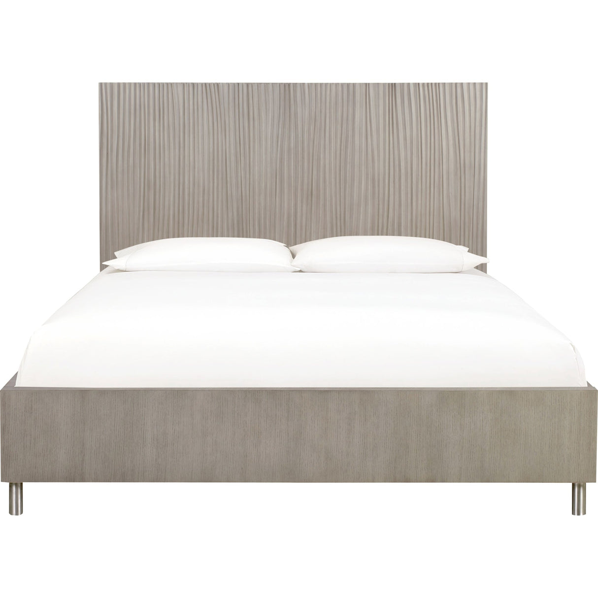 Argento Wave-Patterned Bed in Misty Grey