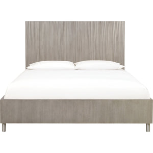 Argento Wave-Patterned Bed in Misty Grey