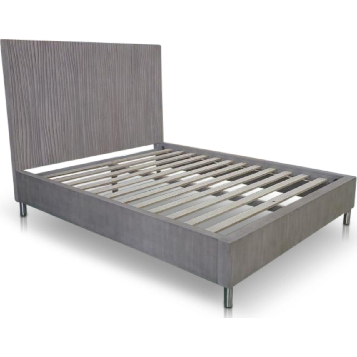 Argento Wave-Patterned Bed in Misty Grey