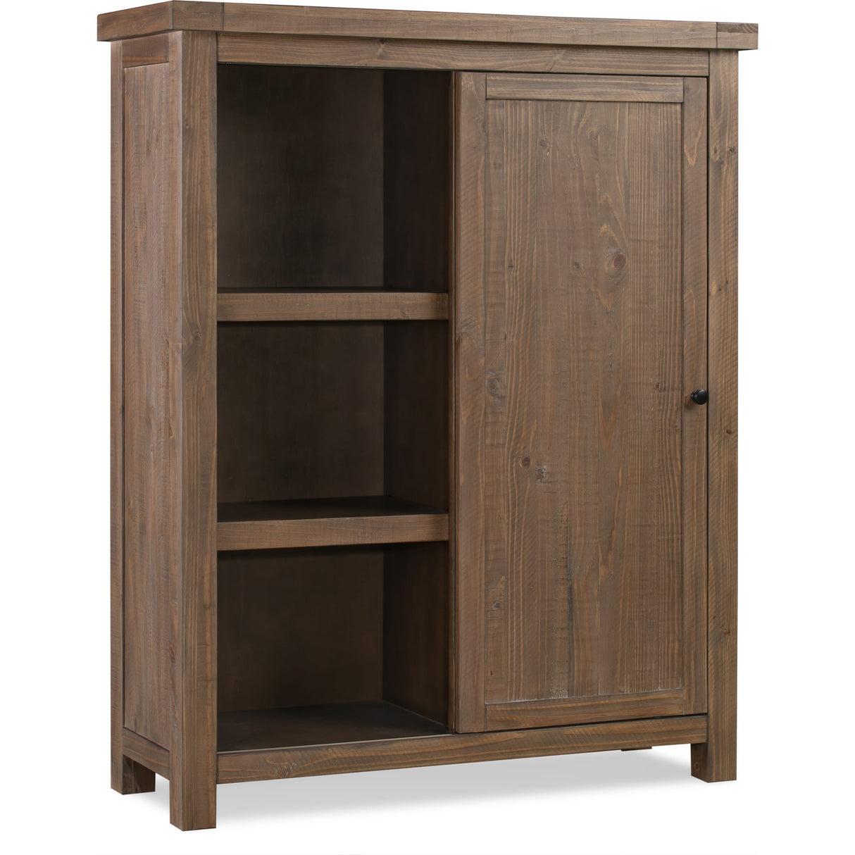 Autumn Sliding Door Bookcase in Flint Oak