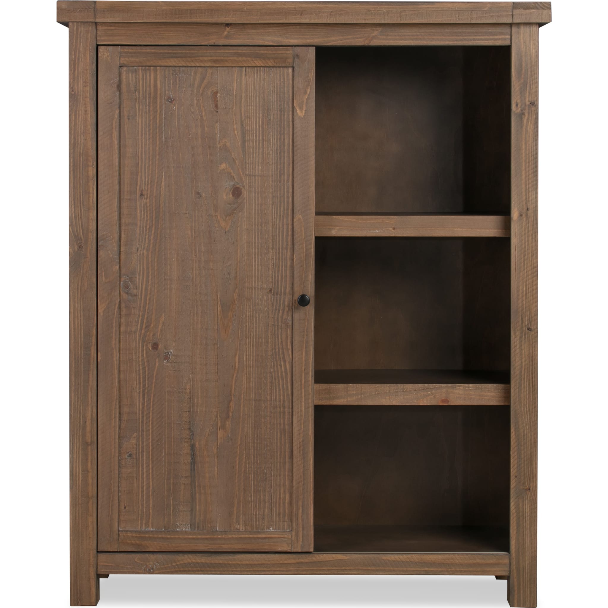 Autumn Sliding Door Bookcase in Flint Oak