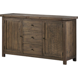 Autumn Solid Wood Three Drawer Two Door Sideboard in Flint Oak