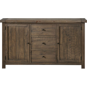 Autumn Solid Wood Three Drawer Two Door Sideboard in Flint Oak