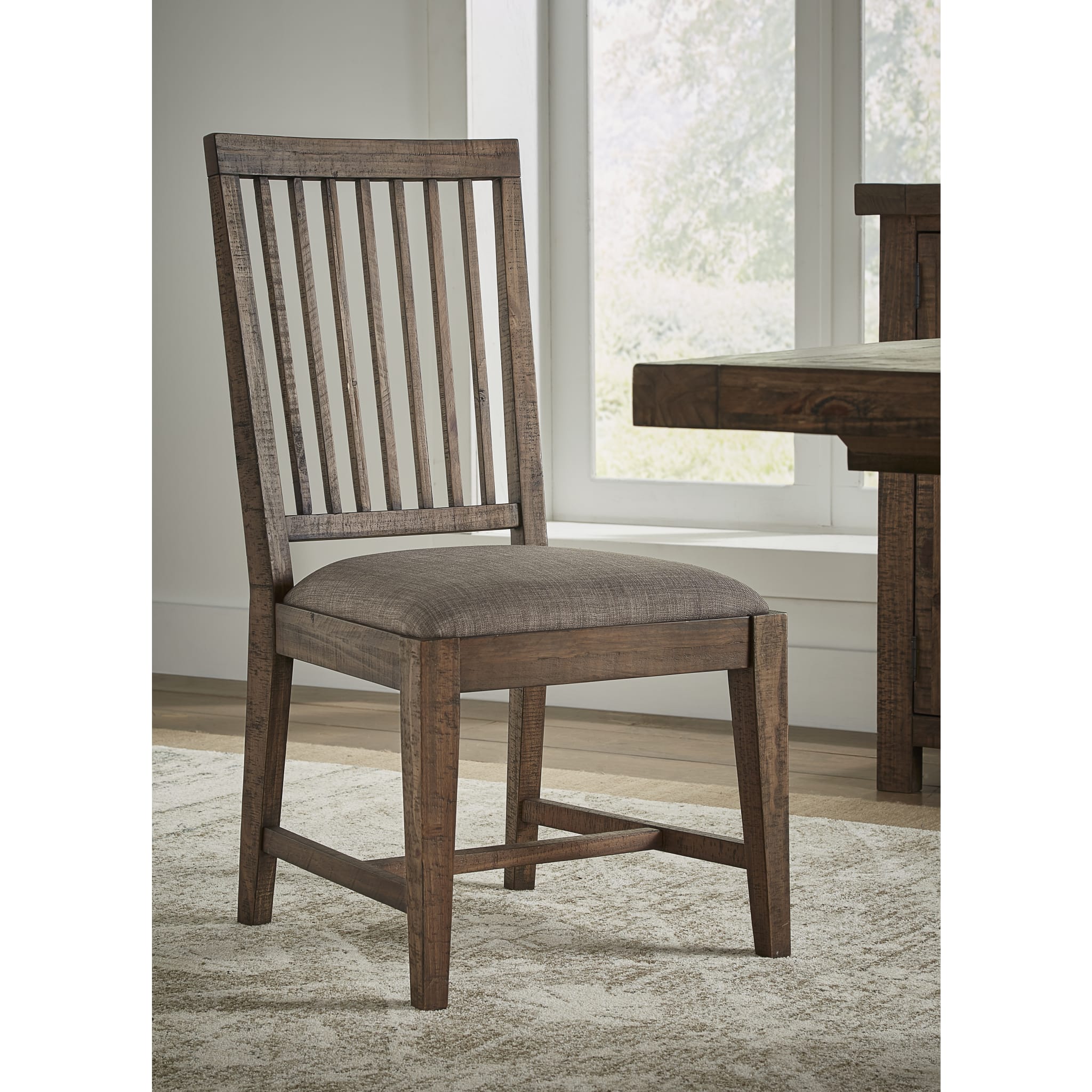 Autumn Solid Wood Upholstered Dining Chair in Flint Oak