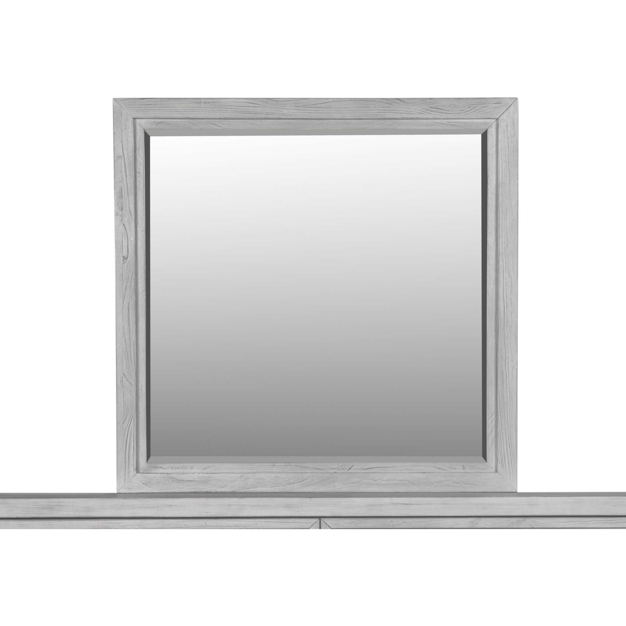 Boho Chic Plain Mirror in Washed White