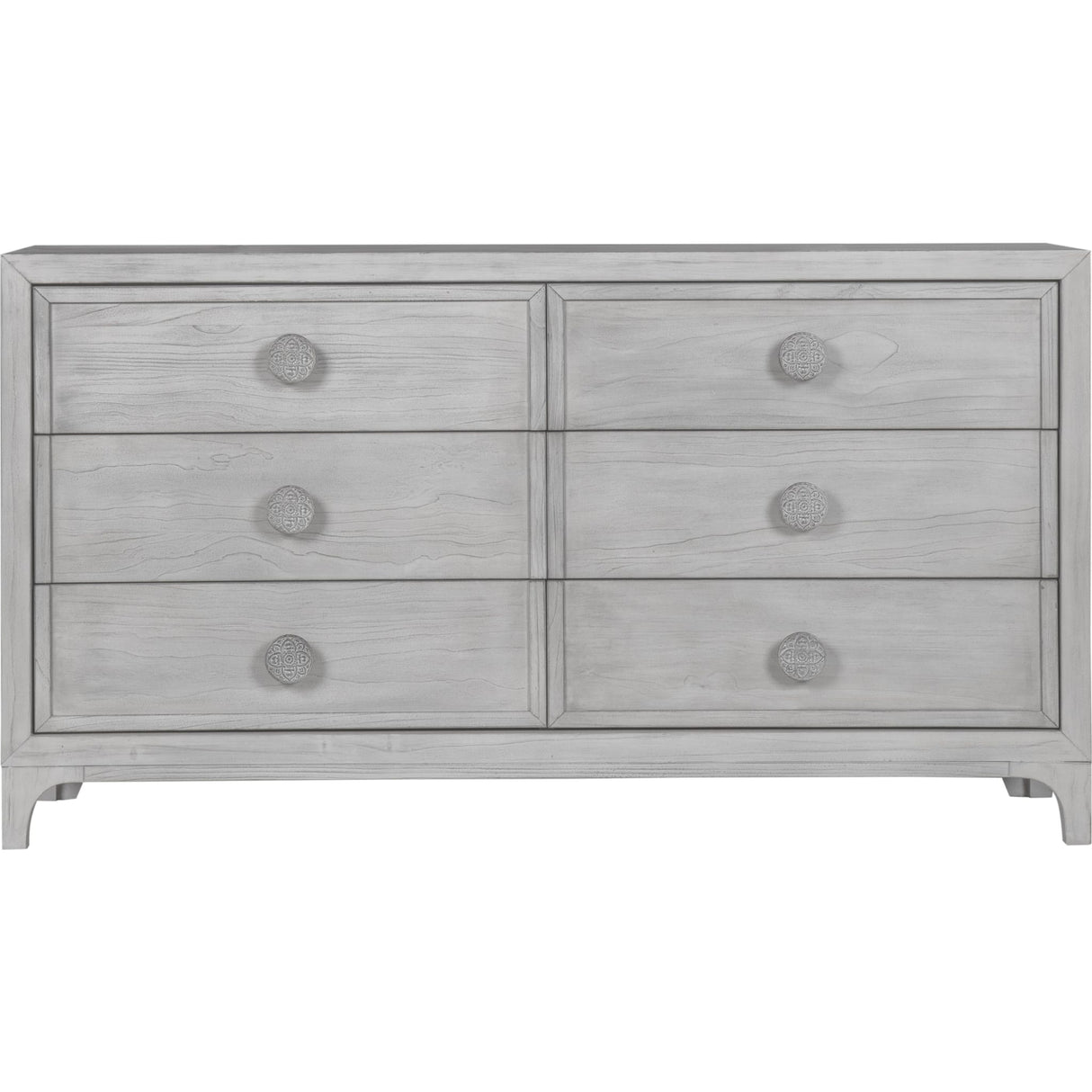 Boho Chic Six-Drawer Dresser in Washed White (2024)