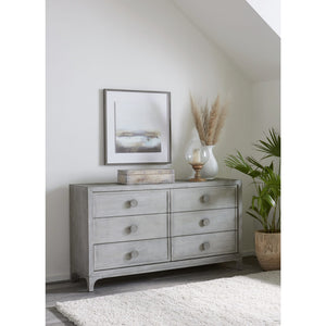 Boho Chic Six-Drawer Dresser in Washed White (2024)