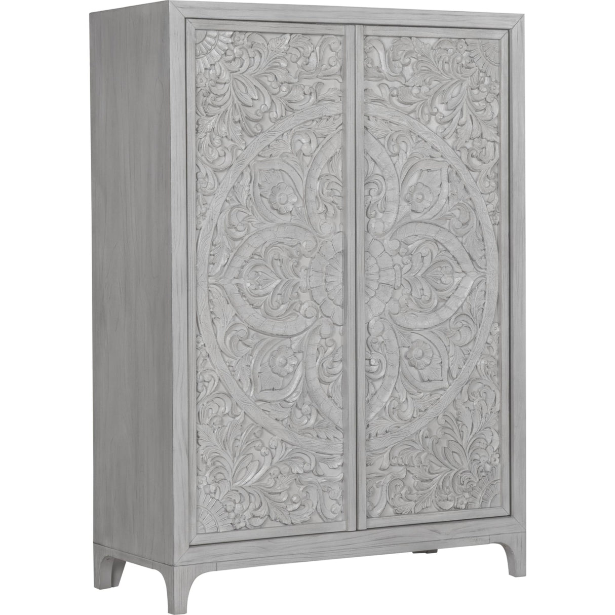 Boho Chic Wardrobe Chest in Washed White (2024)