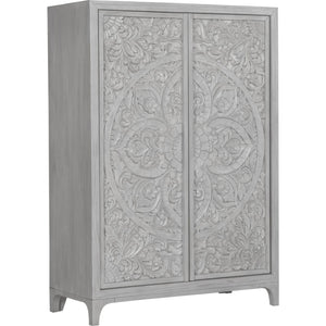 Boho Chic Wardrobe Chest in Washed White (2024)