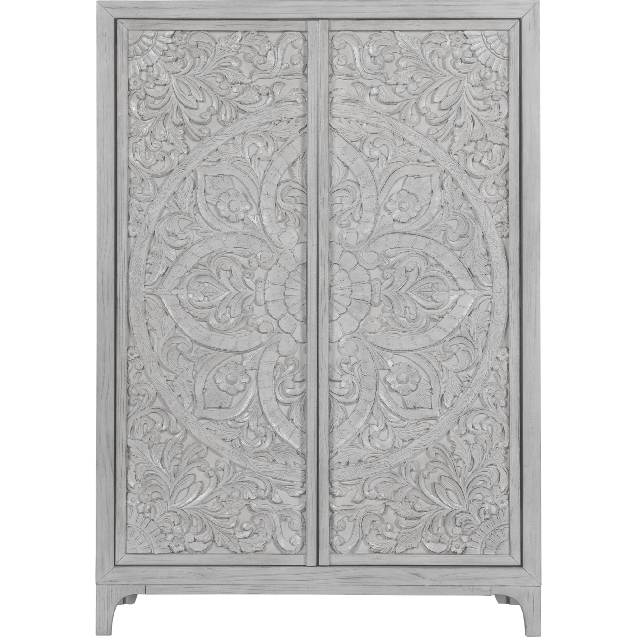 Boho Chic Wardrobe Chest in Washed White (2024)