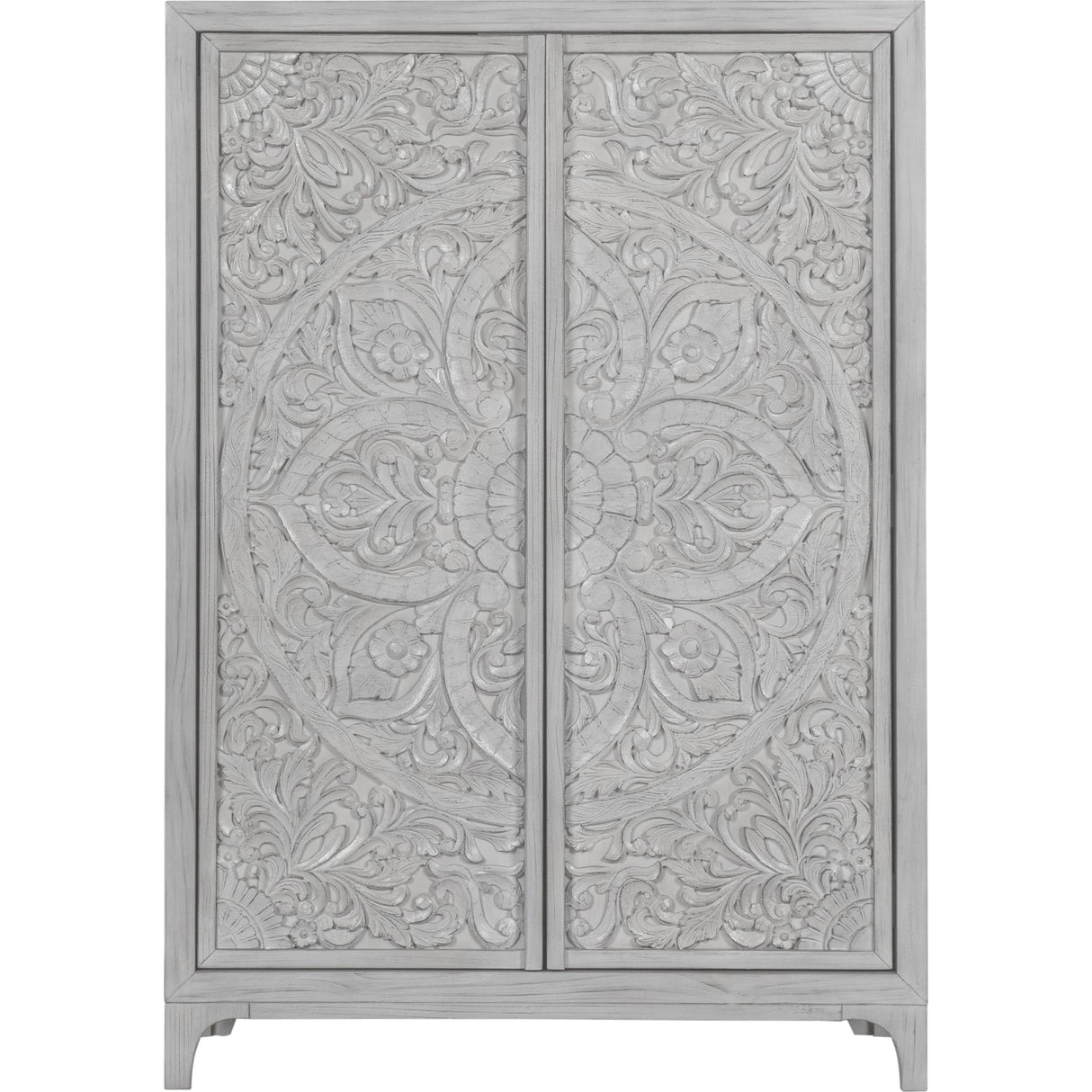Boho Chic Wardrobe Chest in Washed White (2024)
