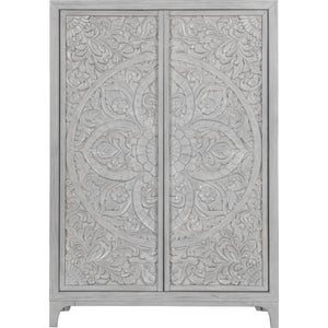 Boho Chic Wardrobe Chest in Washed White (2024)
