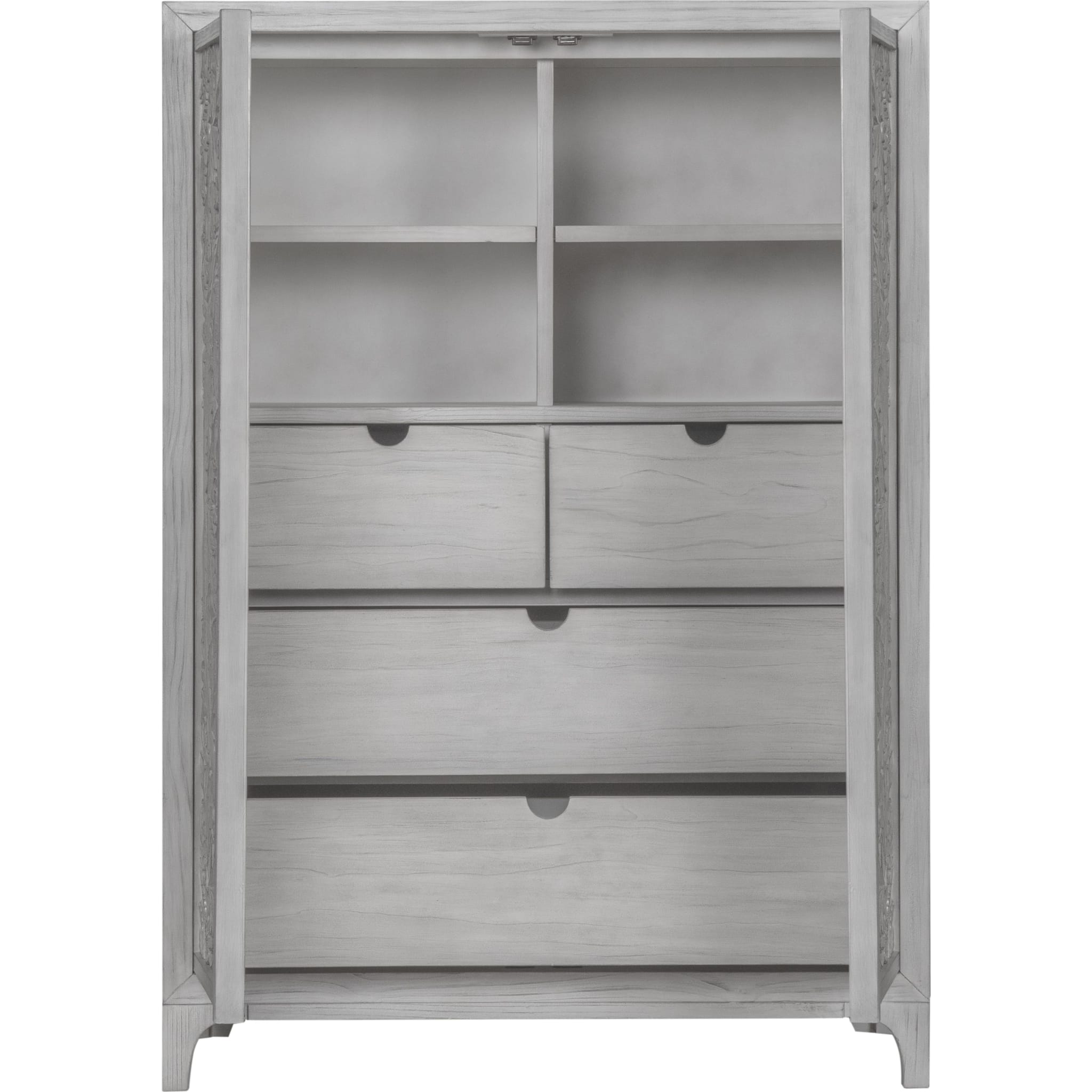 Boho Chic Wardrobe Chest in Washed White (2024)