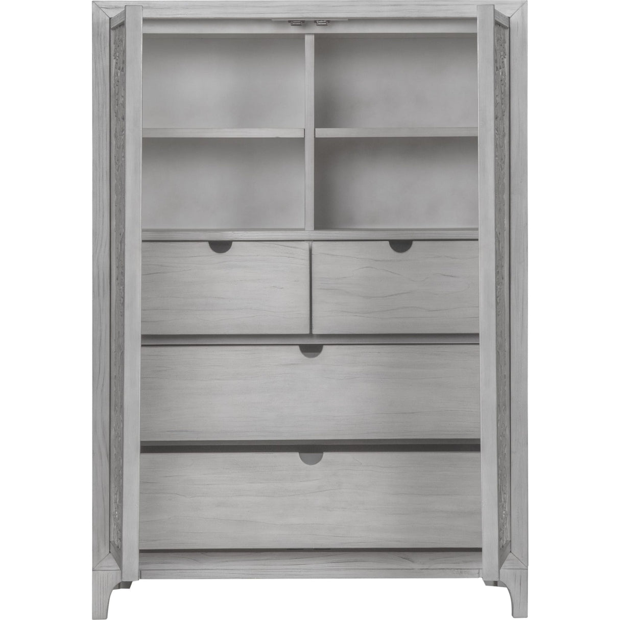 Boho Chic Wardrobe Chest in Washed White (2024)