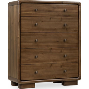 Boka Five Drawer Acacia Wood Chest in Impala