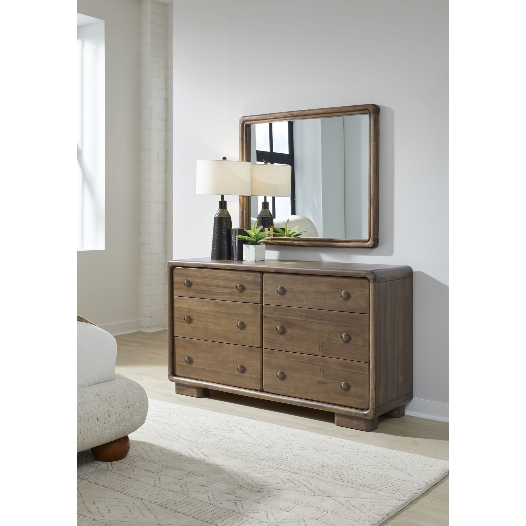 Boka Six Drawer Acacia Wood Dresser in Impala
