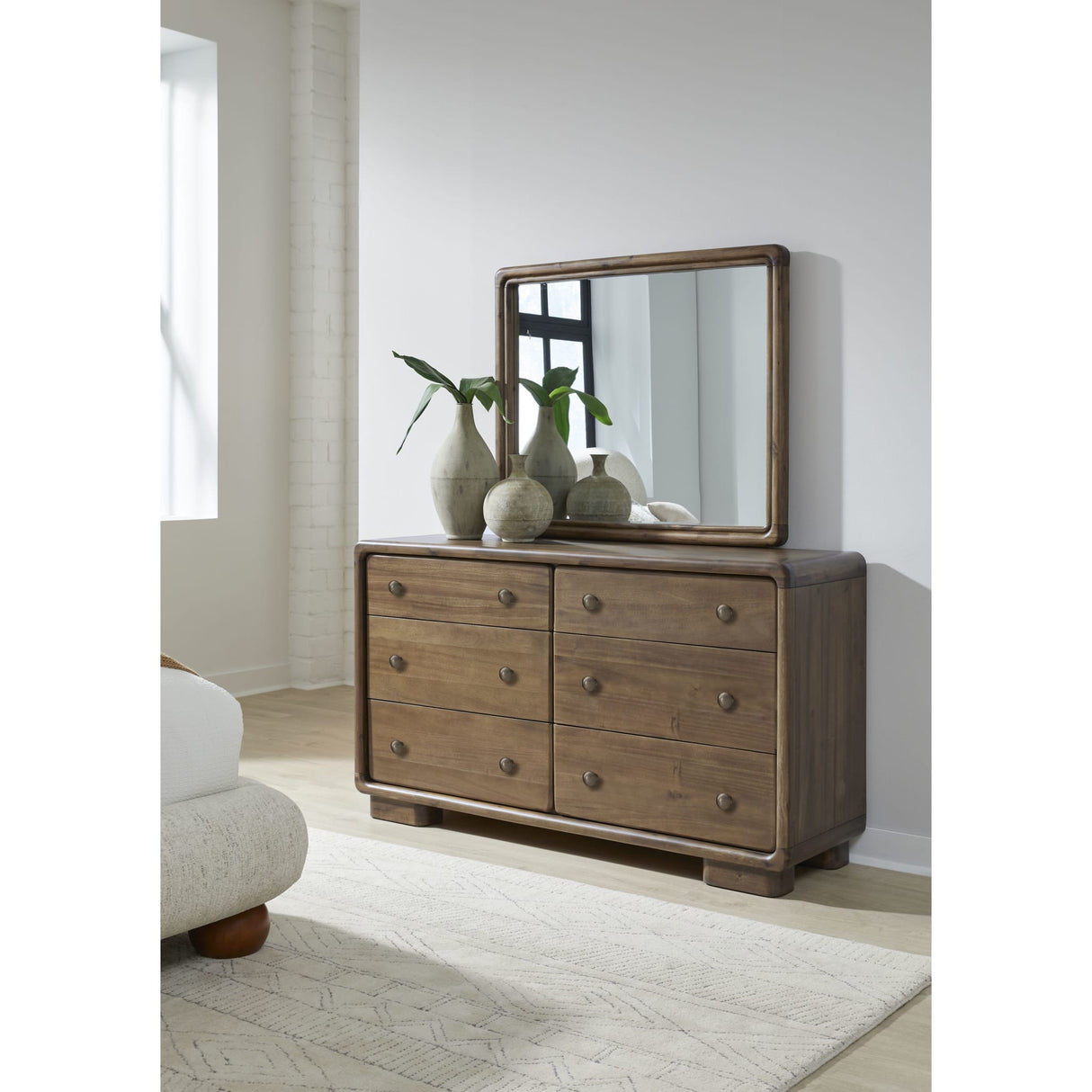 Boka Six Drawer Acacia Wood Dresser in Impala
