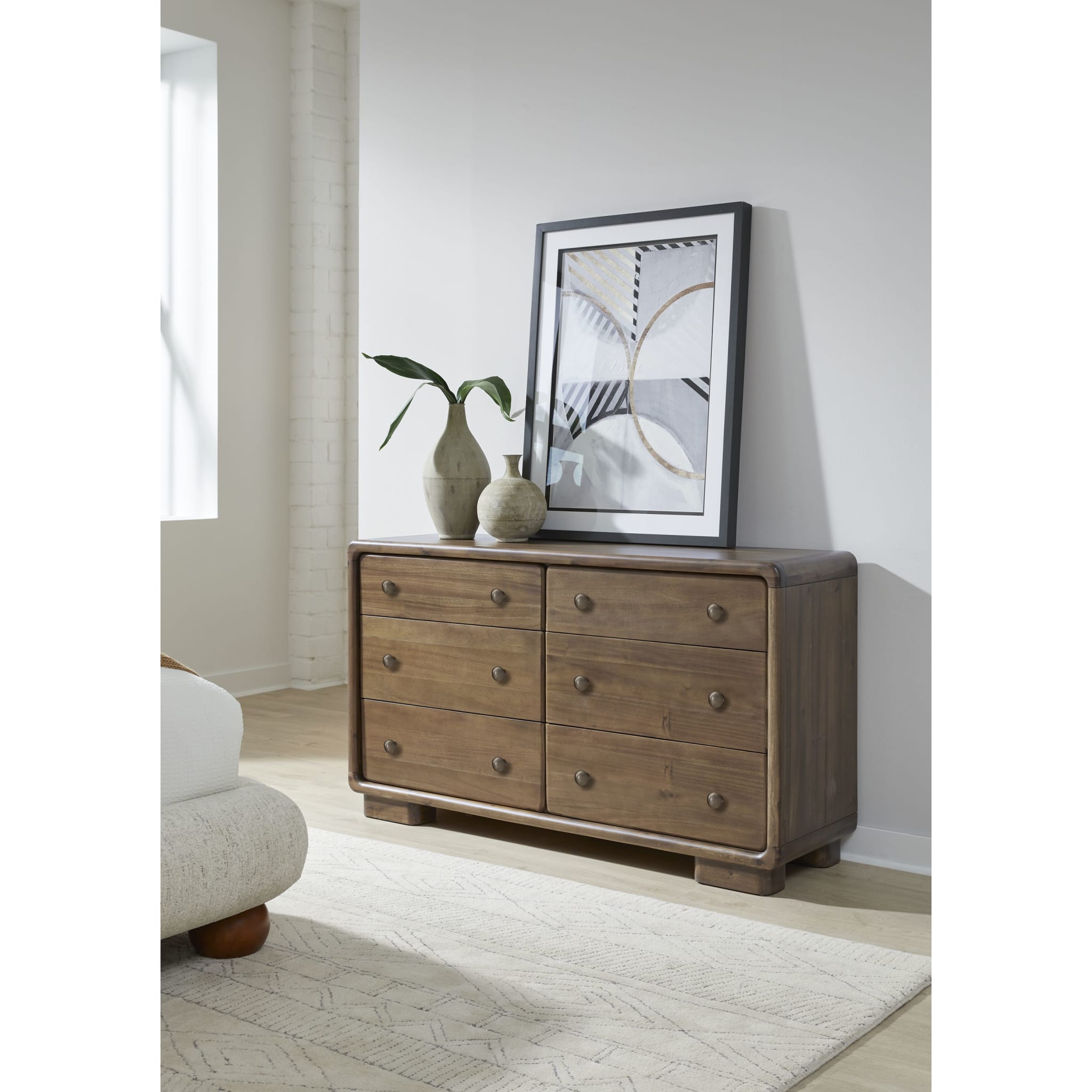Boka Six Drawer Acacia Wood Dresser in Impala