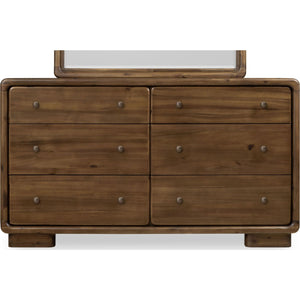 Boka Six Drawer Acacia Wood Dresser in Impala