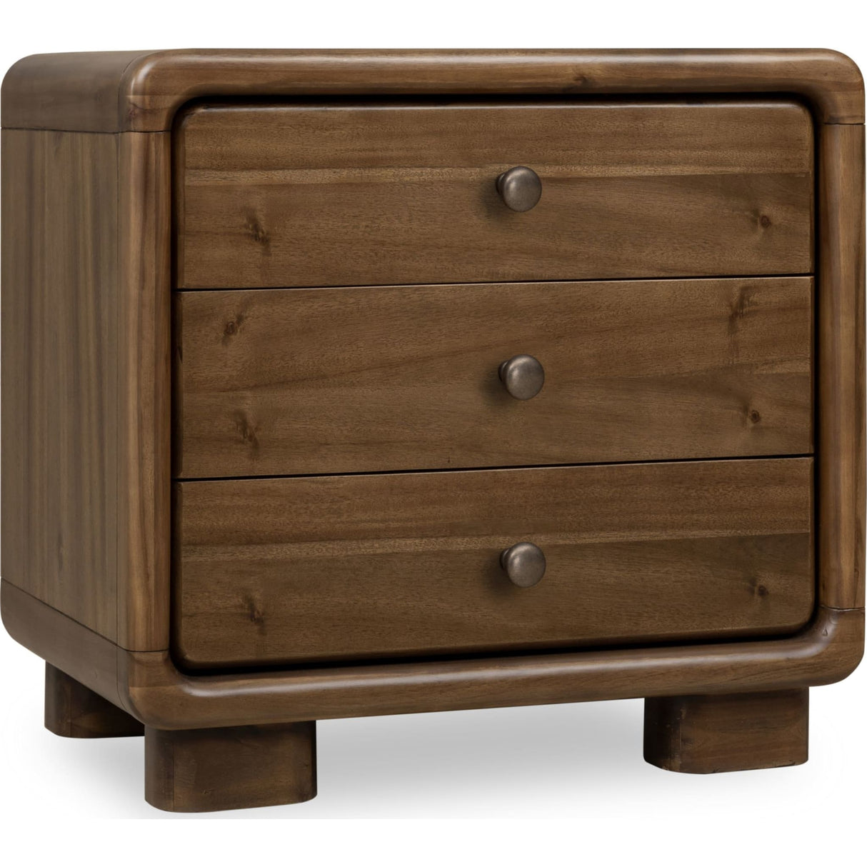 Boka Three Drawer Acacia Wood Nightstand in Impala