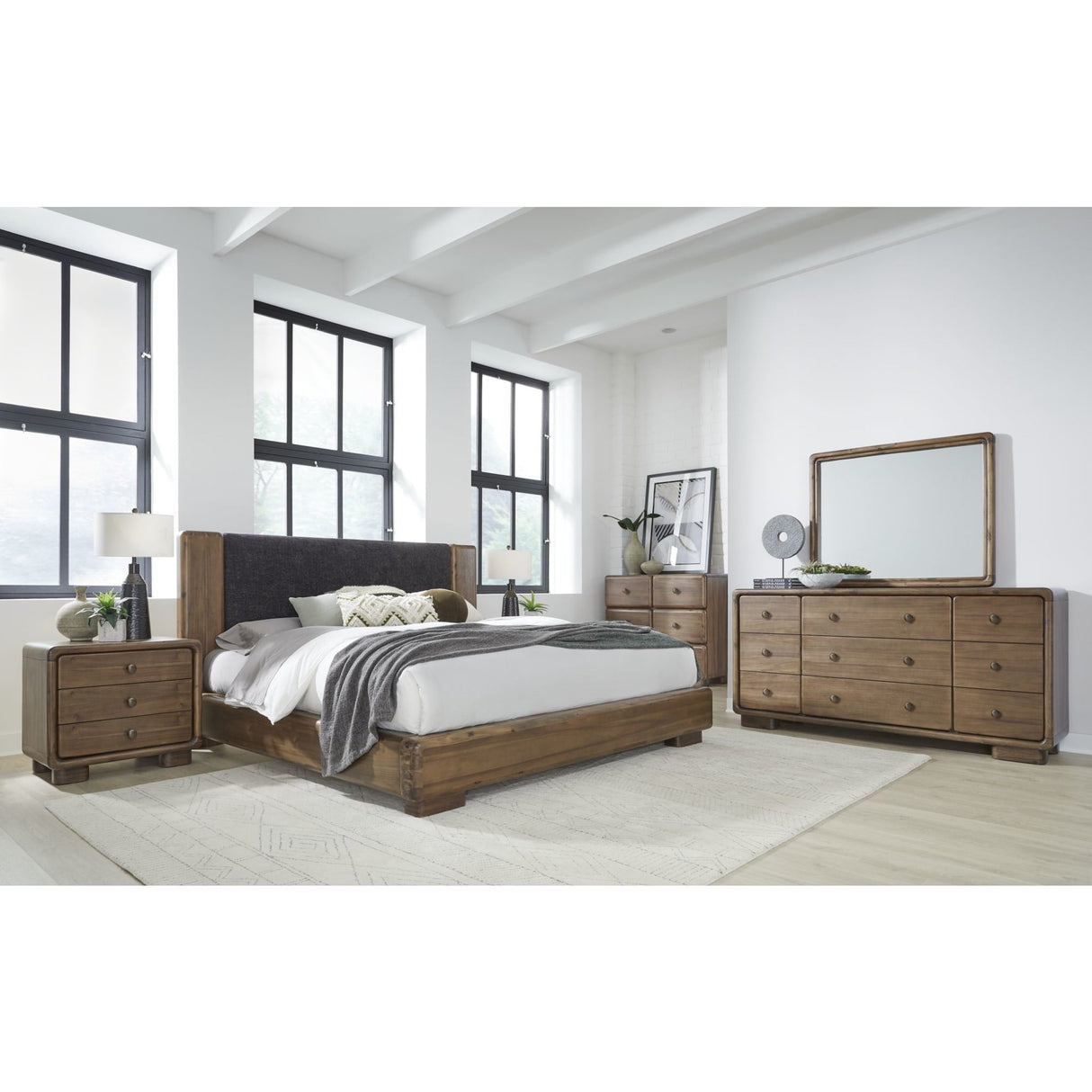 Boka Three Drawer Acacia Wood Nightstand in Impala