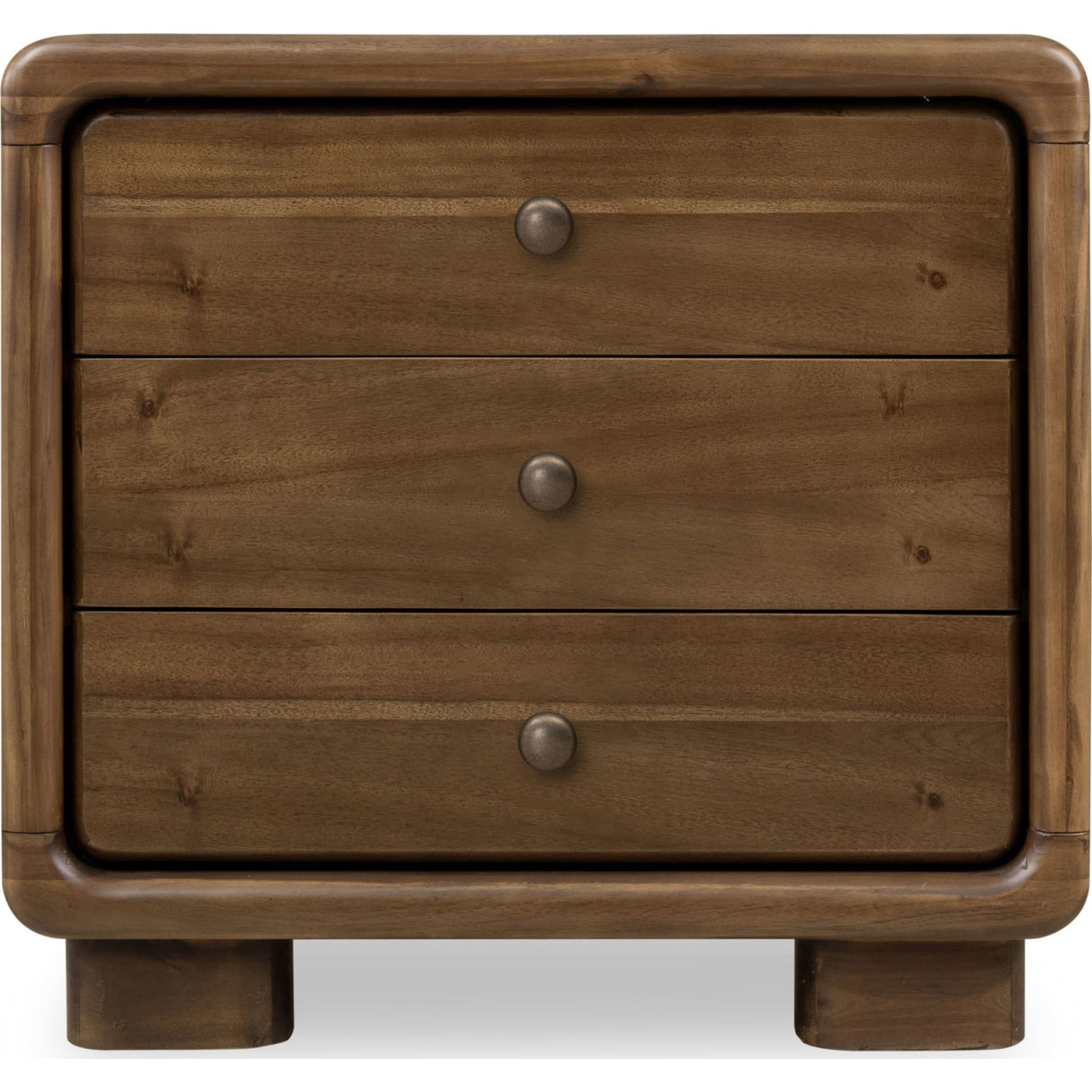 Boka Three Drawer Acacia Wood Nightstand in Impala