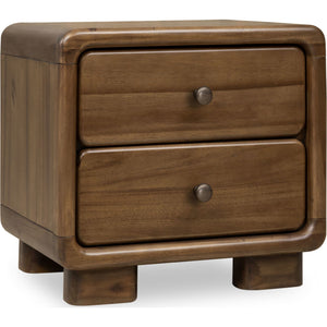 Boka Two Drawer Acacia Wood Nightstand in Impala