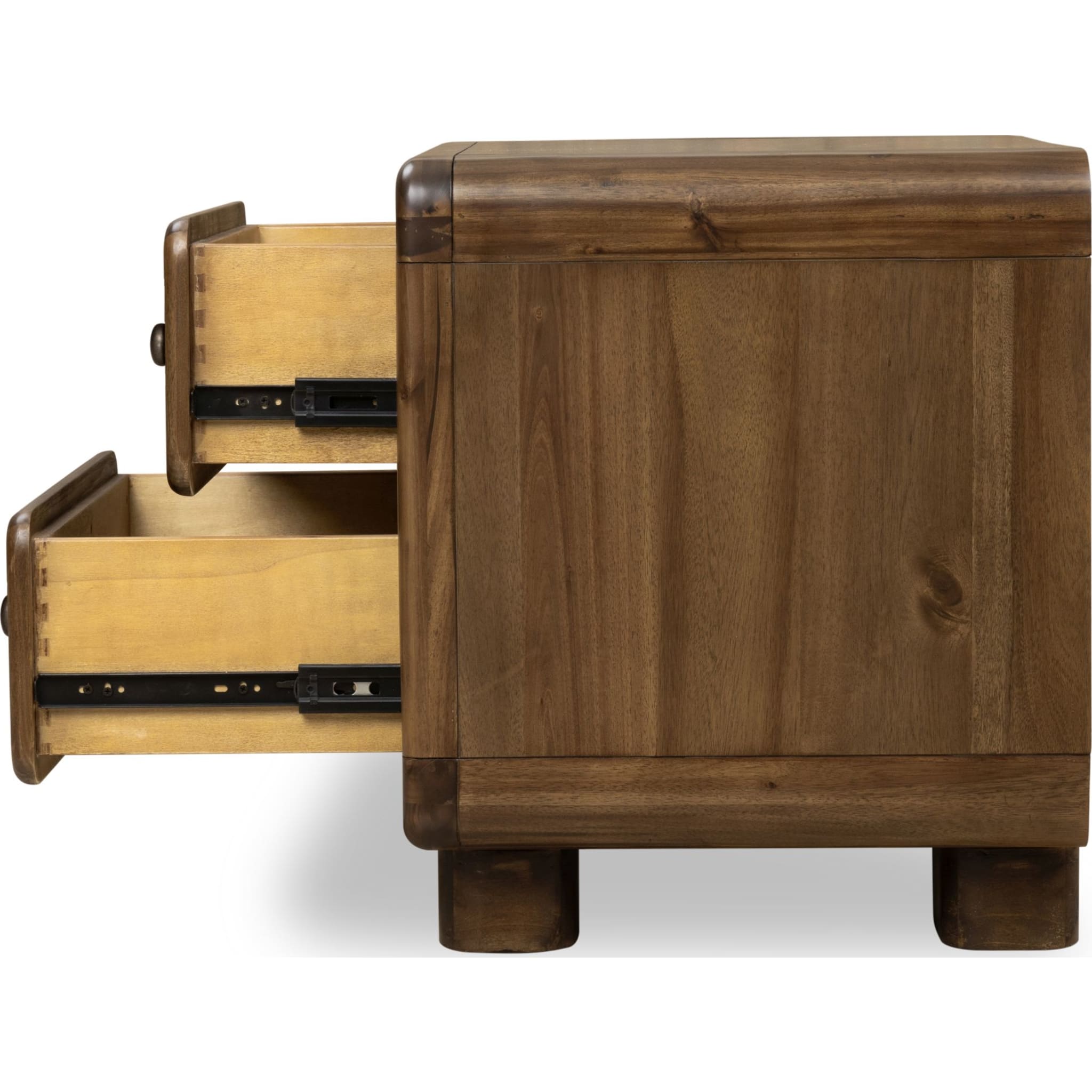 Boka Two Drawer Acacia Wood Nightstand in Impala