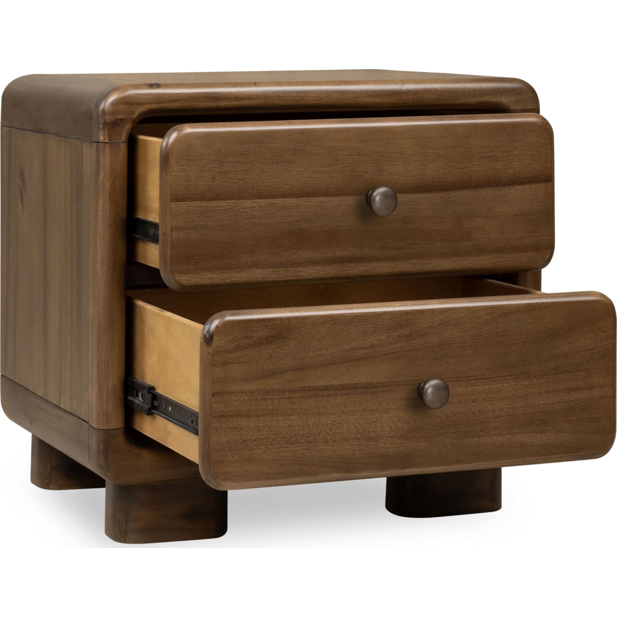 Boka Two Drawer Acacia Wood Nightstand in Impala