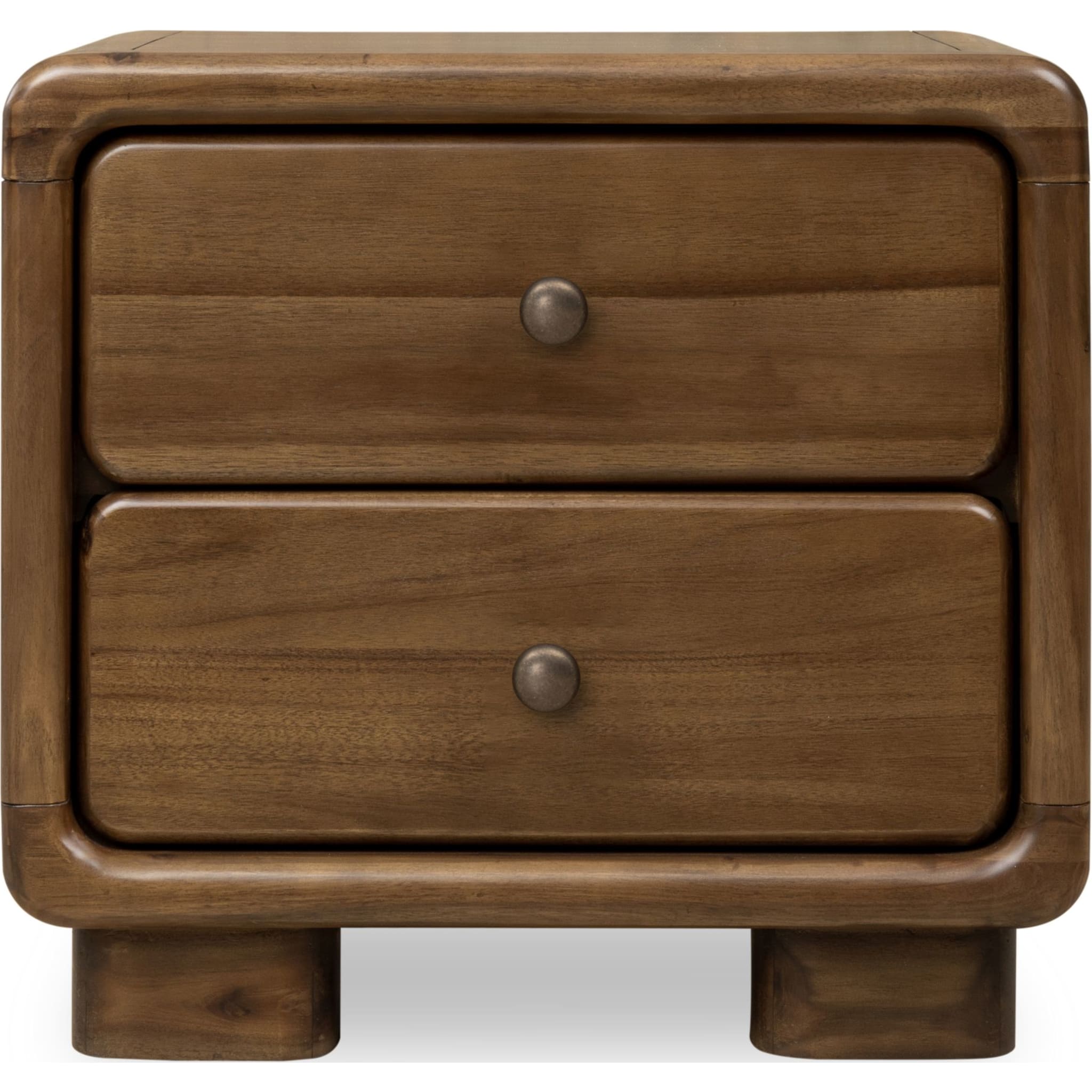 Boka Two Drawer Acacia Wood Nightstand in Impala
