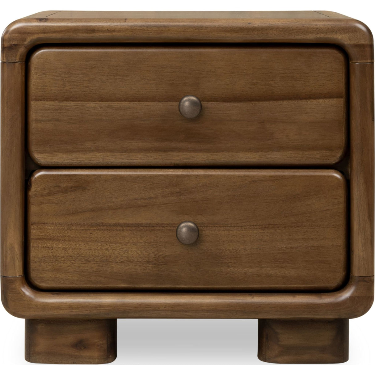Boka Two Drawer Acacia Wood Nightstand in Impala