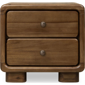 Boka Two Drawer Acacia Wood Nightstand in Impala