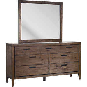 Boracay Beveled Glass Landscape Mirror in Wild Oats Brown