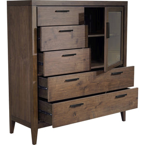Boracay Five Drawer One Door Walnut Sweater Chest in Wild Oats Brown (2024)