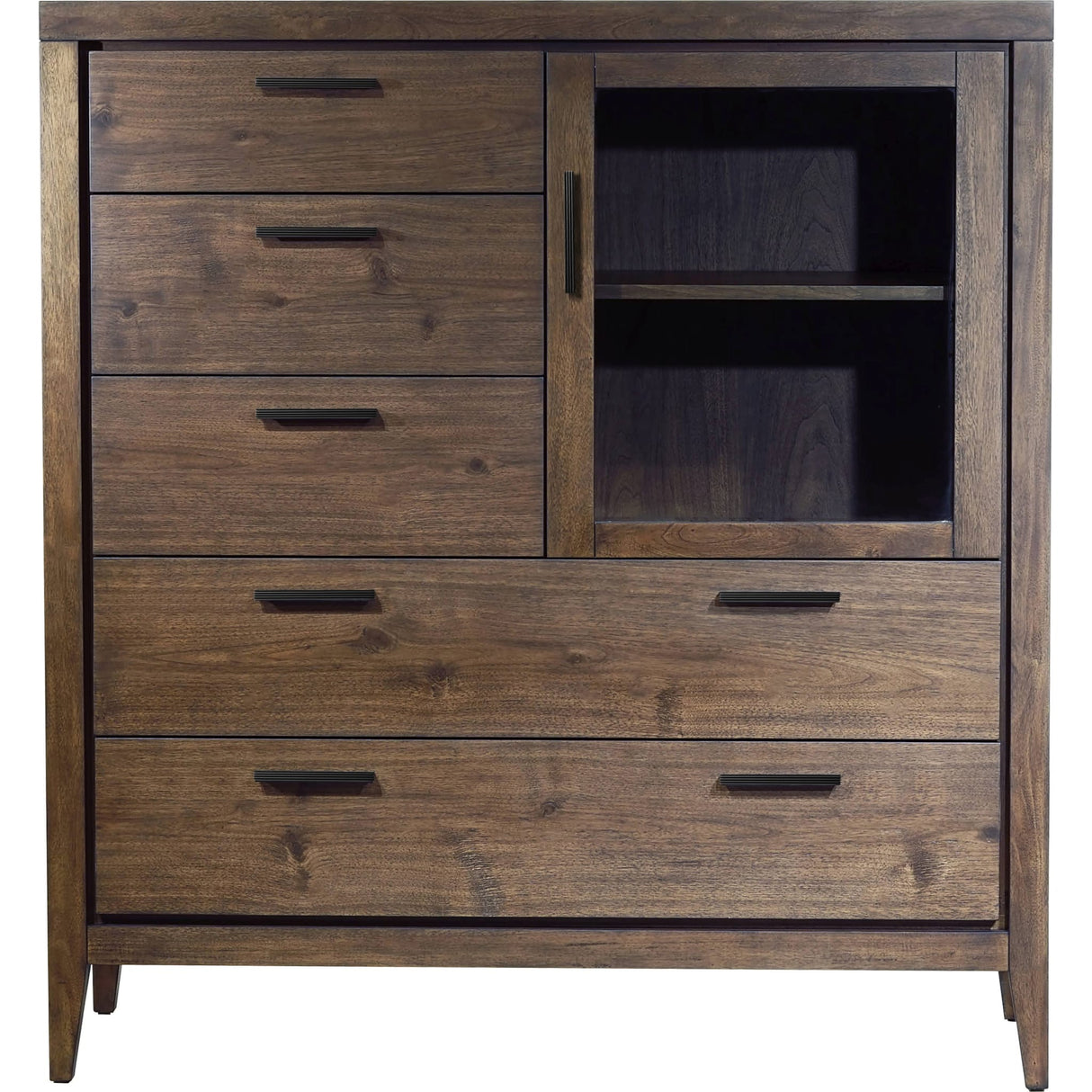 Boracay Five Drawer One Door Walnut Sweater Chest in Wild Oats Brown (2024)