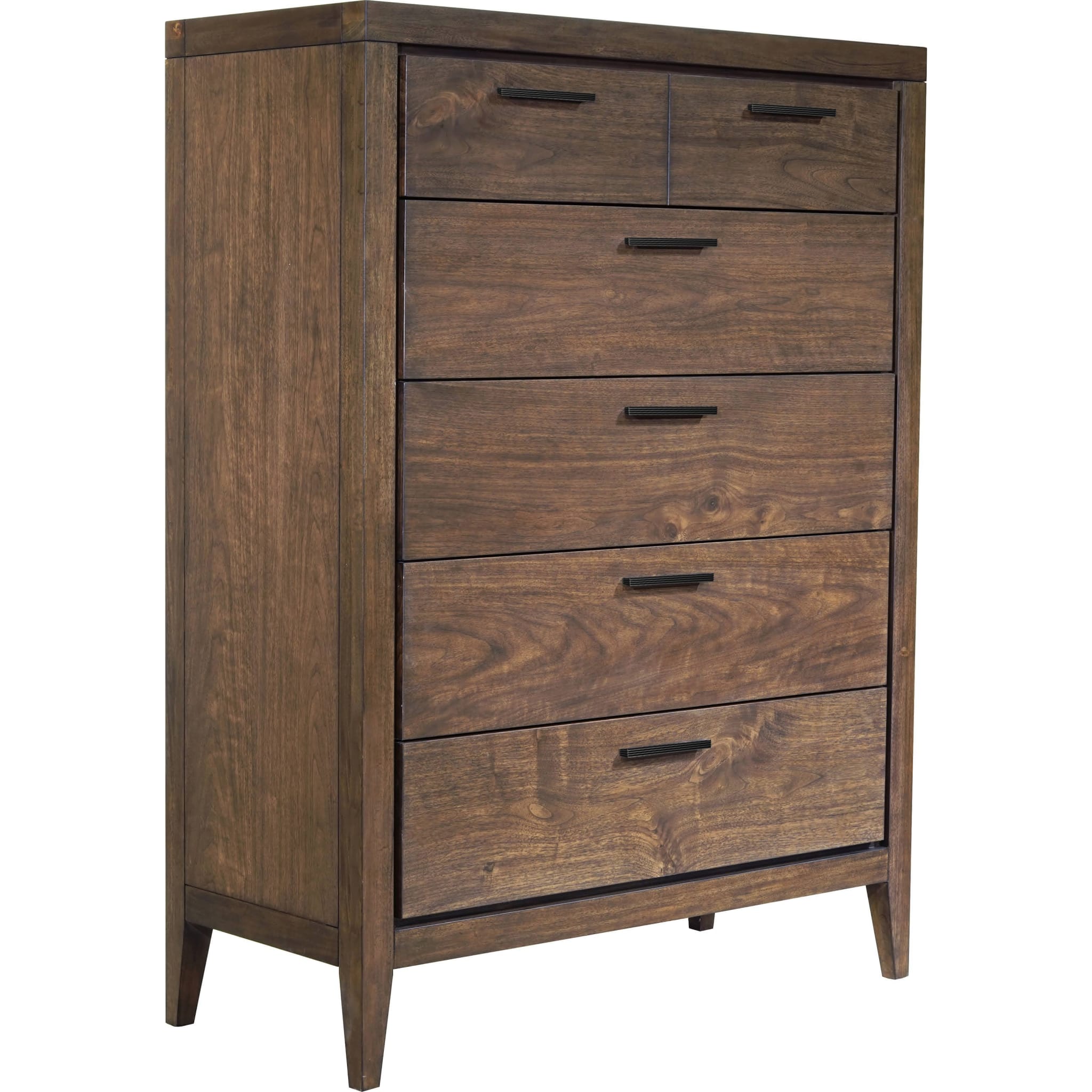Boracay Five Drawer Walnut Chest in Wild Oats Brown (2024)
