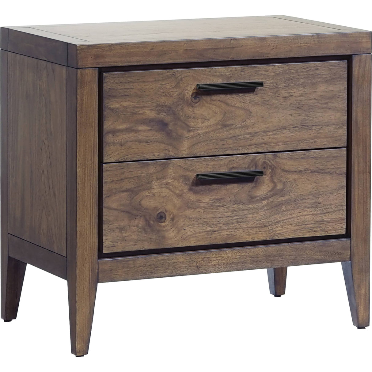 Boracay Two Drawer USB Charging Nightstand in Wild Oats Brown