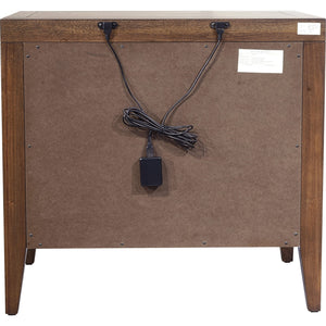 Boracay Two Drawer USB Charging Nightstand in Wild Oats Brown