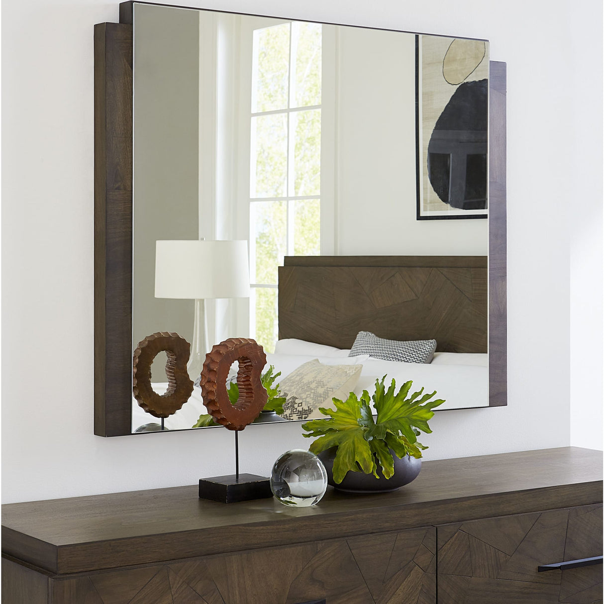 Broderick Dresser Mirror in Wild Oats Brown