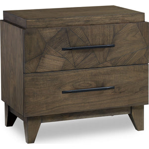 Broderick Two-Drawer Nightstand in Wild Oats Brown