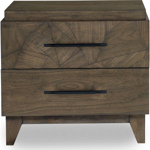 Broderick Two-Drawer Nightstand in Wild Oats Brown