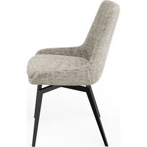 CEO 180 Degree Return Swivel Upholstered Dining Chair in Beige