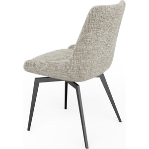 CEO 180 Degree Return Swivel Upholstered Dining Chair in Beige