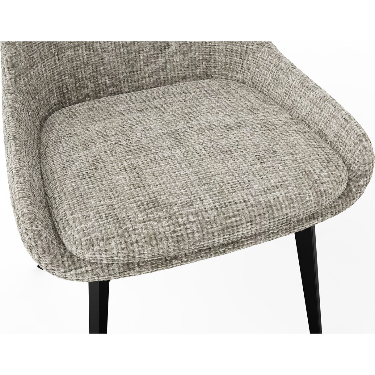 CEO 180 Degree Return Swivel Upholstered Dining Chair in Beige