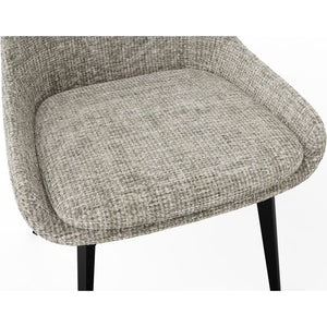 CEO 180 Degree Return Swivel Upholstered Dining Chair in Beige