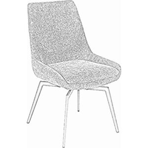 CEO 180 Degree Return Swivel Upholstered Dining Chair in Beige