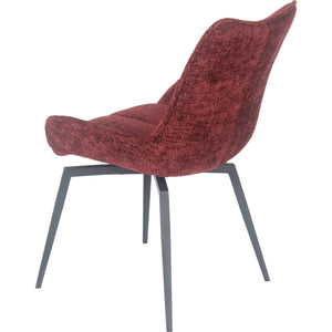 CEO 180 Degree Return Swivel Upholstered Dining Chair in Cherry