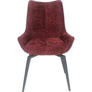 CEO 180 Degree Return Swivel Upholstered Dining Chair in Cherry